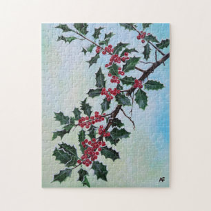 Puzzle Branche de houx dans la neige de l'hiver par Alfre