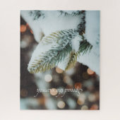 Puzzle Branche d'épinette de Noël et feux d'hiver (Vertical)