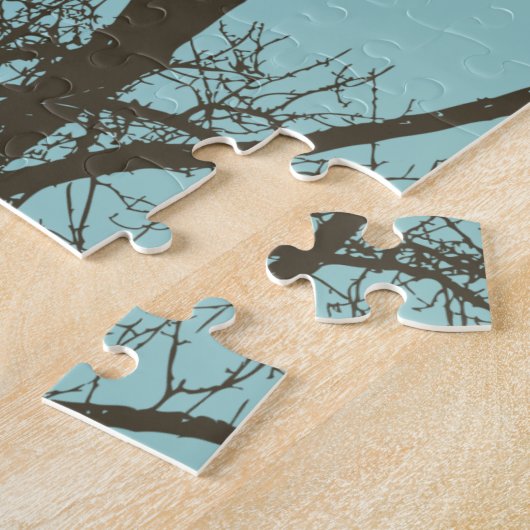 Puzzle Branches d'arbre Brown bleu rustique (Côté)