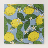 Puzzle Branches de citron : Illustration Vintage bleue (Horizontal)