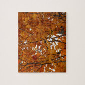Puzzle Branches de feuilles d'érable I Automne orange (Vertical)