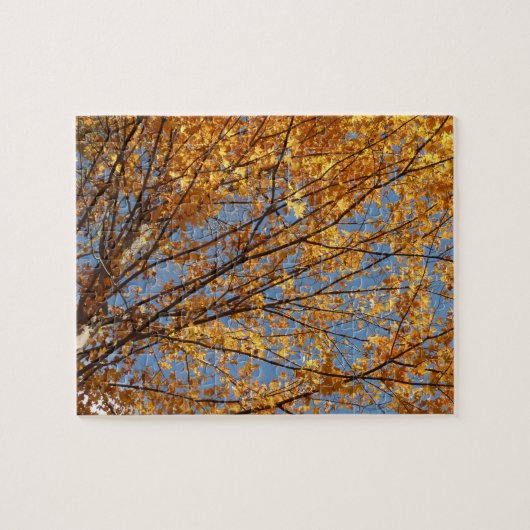 Puzzle Branches de feuilles d'érable II Automne orange (Horizontal)