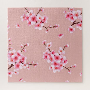 Puzzle Branches de fleurs de cerisier rose motif