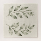 Puzzle Branches de laurier à l'aquarelle élégante (Horizontal)