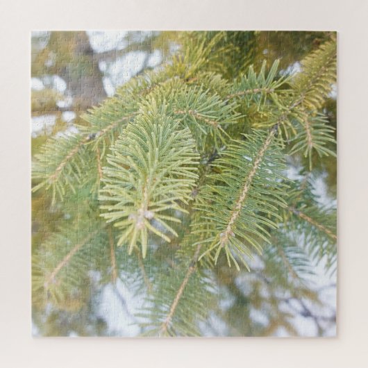Puzzle Branches d'épinette dans la neige. Commandez dès m (Vertical)