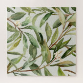Puzzle Branches d'olivier à l'aquarelle Botanique (Horizontal)