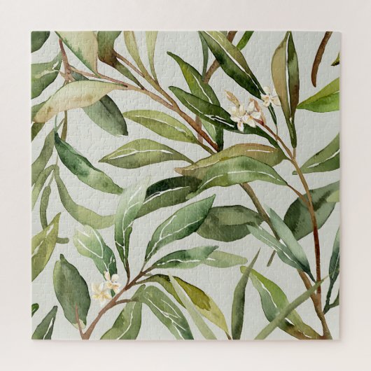 Puzzle Branches d'olivier à l'aquarelle Botanique (Vertical)