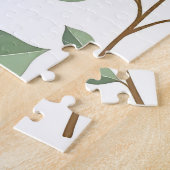 Puzzle Branches Feuillues Vert Sage Aquarelle Botanique (Côté)