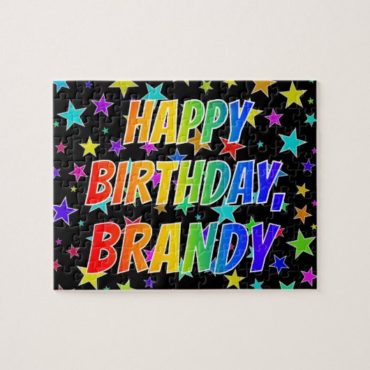 Puzzle "BRANDY" Prénom, Fun "Joyeux Anniversaire" (Horizontal)