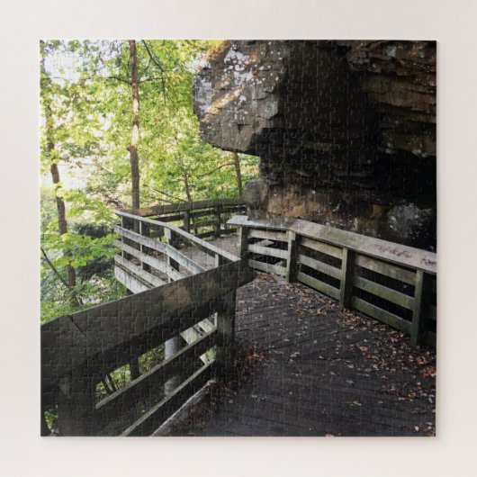 Puzzle brandywine tombe sur un chemin en bois (Vertical)