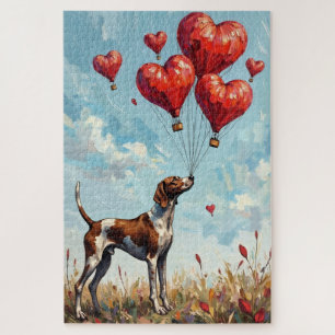 Puzzle Braque allemand Saint-Valentin Cœur 