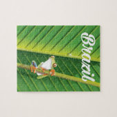 Puzzle Brazil rainforest tree frog travel poster (Horizontal)