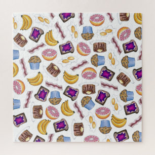Puzzle Breakfast Foods Muffin Banana Pancake Bacon Eggs