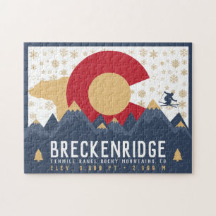 Puzzle Breckenridge Colorado Drapeau Montagne Ski Souveni