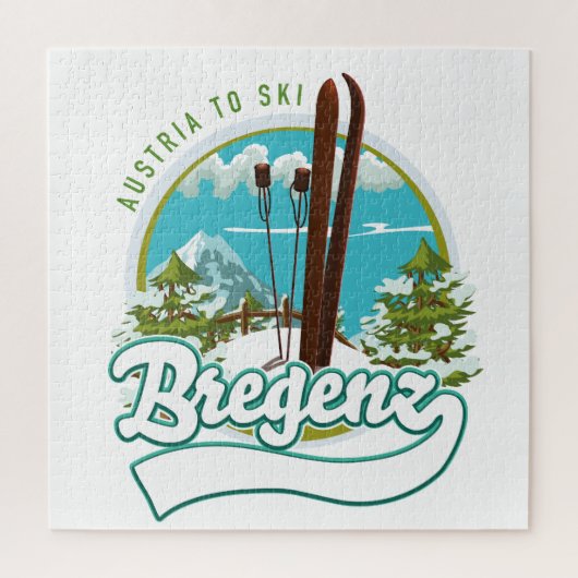 Puzzle Bregenz autriche pour skier logo (Vertical)