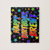 Puzzle "BRENT" Premier nom, "HAPPY BIRTHDAY" (Vertical)
