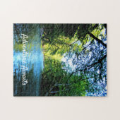 Puzzle Bright Blue River Under Green Trees à Washington (Horizontal)