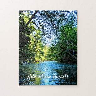 Puzzle Bright Blue River Under Green Trees à Washington