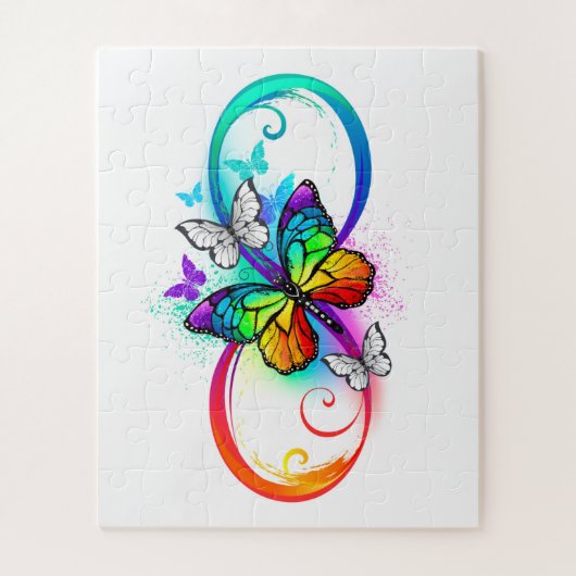 Puzzle Bright infinity with rainbow butterfly (Vertical)