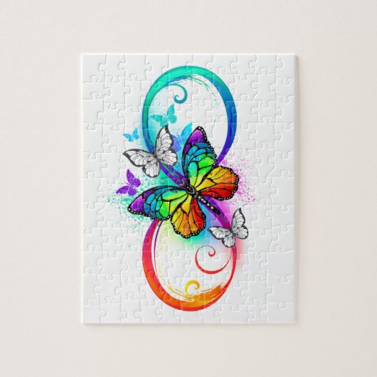 Puzzle Bright infinity with rainbow butterfly (Vertical)
