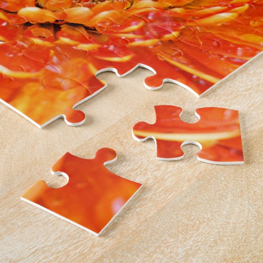 Puzzle Bright Orange Gerbera Daisy Macro Photographie (Côté)