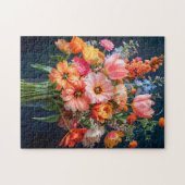 Puzzle Bright Spring Bouquet in Glass Vase (Horizontal)