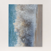 Puzzle Brise vague s'écrasant sur la plage de sable (Vertical)