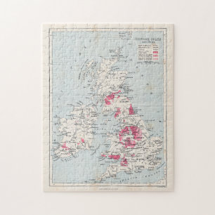 Puzzle British Isles Industries Carte Antique Jigsaw Puzz