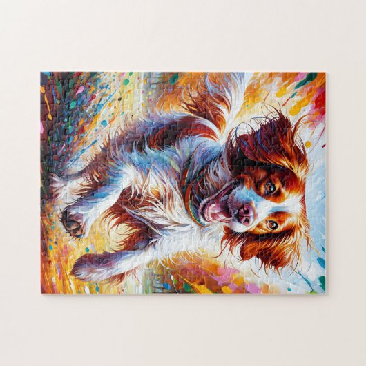 Puzzle Brittany Spaniel Chien Acrylique Art Imprimer Cade (Horizontal)