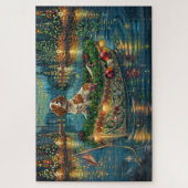 Puzzle Brittany Spaniel Noël Festive Voyage (Vertical)