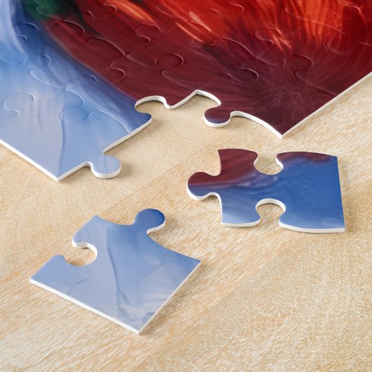 Puzzle Brittany Spaniel Pointing at Santa's Glove Hat (Côté)