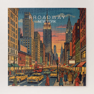 Puzzle Broadway New York Voyage Art Vintage
