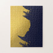 Puzzle Brochures Faux Gold avec Arrière - plan bleu marin (Vertical)