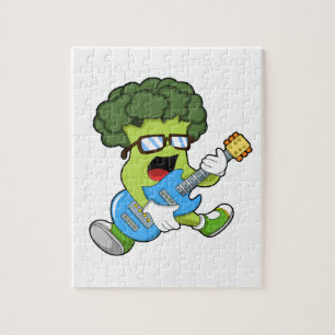 Puzzle Brocoli comme musicien avec guitare