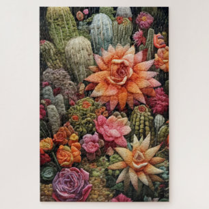 Puzzle Broderie du jardin de Cactus