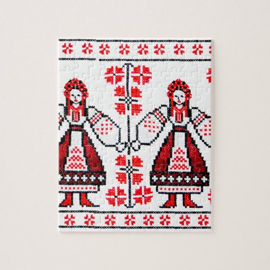 Puzzle Broderie ukrainienne traditionnelle filles ukraini (Vertical)