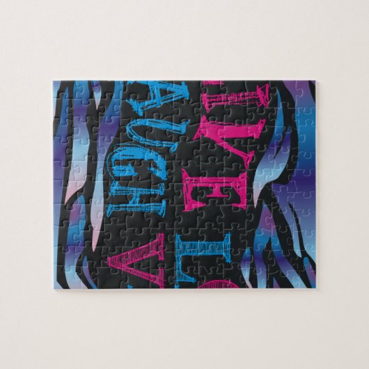 Puzzle Broken Zebra Chalkboard (Horizontal)