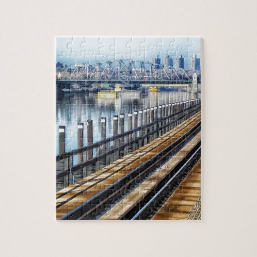 Puzzle bronx new york city bâtiments rivière (Vertical)