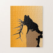 Puzzle Brouillonnant Bull Elk au coucher du soleil Art or (Vertical)