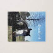 Puzzle Brown &blanc, Cheval Peint, ciel bleu vif (Horizontal)