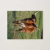 Puzzle Brown et Longhorn blanc Taureau (Horizontal)