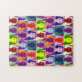 Puzzle brownhaired girl black ink pop art (Horizontal)