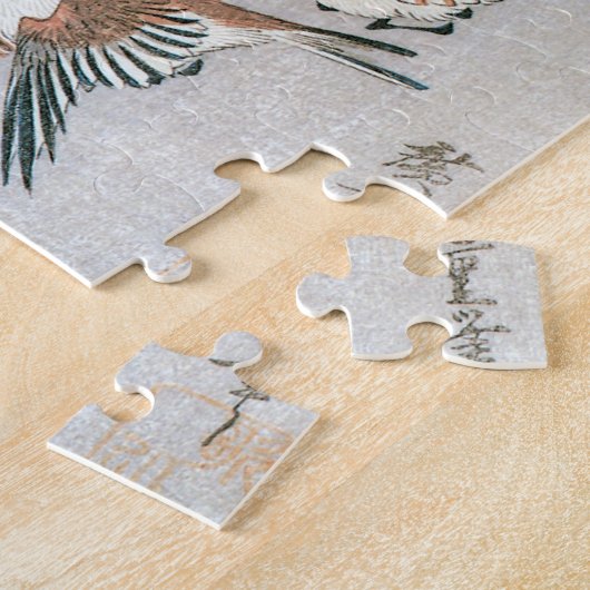 Puzzle Bruants et Camellia en Neige par Ando Hiroshige (Côté)