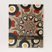 Puzzle Brunch Fractal Art Drôle Nourriture, Tomates, Oeuf (Vertical)