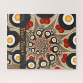 Puzzle Brunch Fractal Art Drôle Nourriture, Tomates, Oeuf (Horizontal)