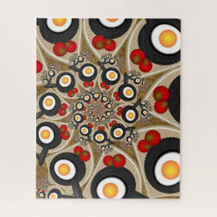 Puzzle Brunch Fractal Art Drôle Nourriture, Tomates, Oeuf