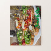 Puzzle Bruschetta Antipasti aux haricots et arugula, (Vertical)