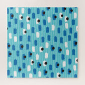 Puzzle Brush course sans couture motif, dessiné à la main (Horizontal)