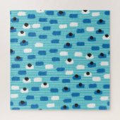 Puzzle Brush course sans couture motif, dessiné à la main (Vertical)