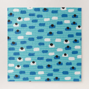 Puzzle Brush course sans couture motif, dessiné à la main